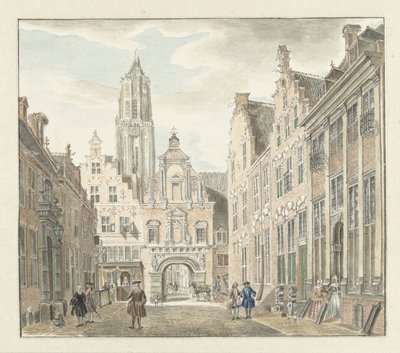 Nieuwstraat in Utrecht met gezicht op de Domtoren door Johanna de Bruyn