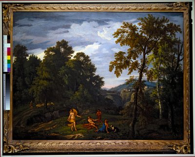 Landschap met klassieke figuren door Johannes (1646 c.1726) Glauber