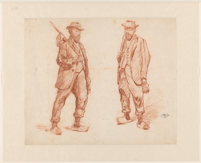 Twee studies van een lopende man door Johannes Abraham Mondt