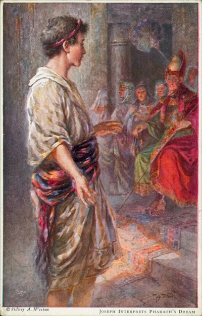 Jozef interpreteert de droom van de farao, Genesis 41:25 door Johannes Adolf Tillack