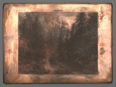 Bergrivier tussen bomen door Johannes Arnoldus Boland