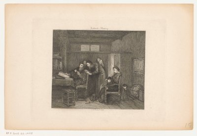 Interieur met een administrateur achter zijn bureau door Johannes Arnoldus Boland