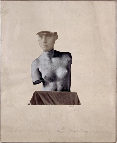 Pastiche met representatie van de Dadaïstische kunstenaar Collage door Johannes Baargeld (1881-1927) 1920 Privécollectie door Johannes Baargeld