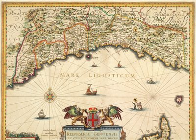 Republiek Genua, kaart van Jan Baptist Vrients, kopergravure door Johannes Baptista Vrints