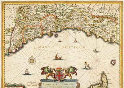 Republiek Genua, Kaart door Jan Baptist Vrients, Kopergravure door Johannes Baptista Vrints