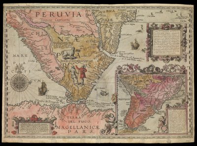 De zuidelijke punt van Peru, Zuid-Amerika, ca. 1590 door Johannes Baptista van the Younger Doetechum