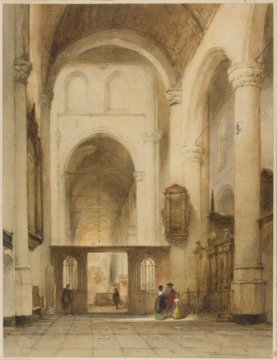 Kerk interieur door Johannes Bosboom