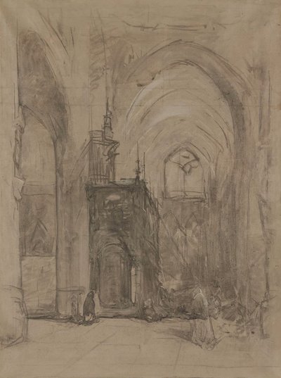 Gezicht op het oxaal van de St Janskerk te 