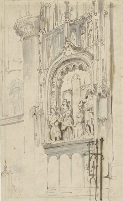 Grafmonument van Engelbrecht I van Nassau, in de Grote Kerk te Breda door Johannes Bosboom