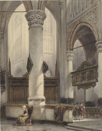 Interieur van de Nieuwe Kerk te Delft door Johannes Bosboom
