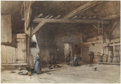 Interieur van een boerendeel bij Hilversum door Johannes Bosboom