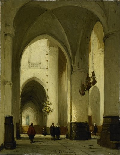 Interieur van de Sint-Bavokerk in Haarlem door Johannes Bosboom