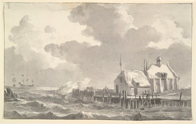 Een estuarium in een storm door Johannes Christiaan Schotel