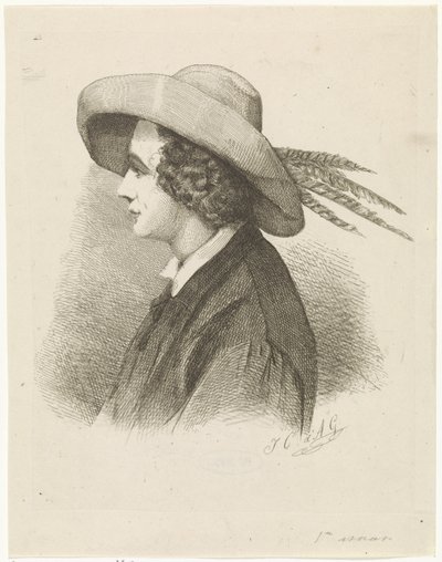 Portret van Martinus Antonius Kuytenbrouwer in profiel door Johannes Christiaan d