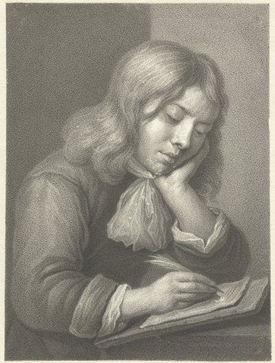 Schrijvende jongen door Johannes Cornelis Mertens