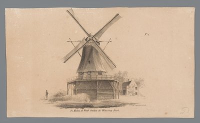Gezicht op molen de Vink buiten de Weteringpoort door Johannes Cornelis van Pappelendam