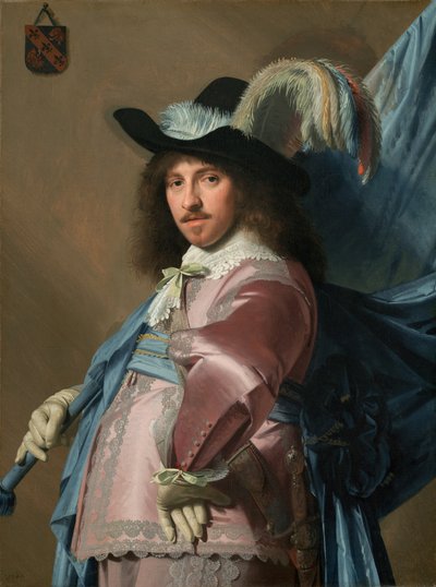 Andries Stilte als vaandeldrager door Johannes Cornelisz Verspronck