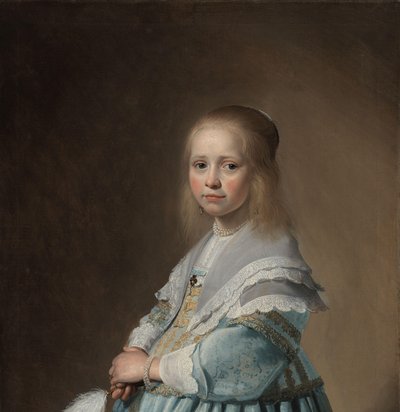 Portret van een meisje in het blauw door Johannes Cornelisz. Verspronck