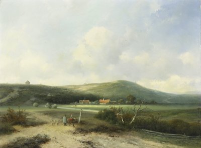 Gezicht in de duinen door Johannes Franciscus Hoppenbrouwers
