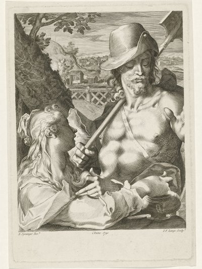 Christus verschijnt als tuinman aan Maria Magdalena door Johannes Fredericus Lange