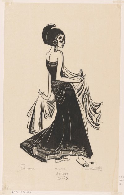 Danseres door Johannes Frederik Engelbert ten Klooster (signed by artist)