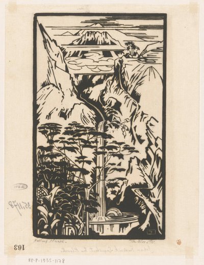 Helling Merapi door Johannes Frederik Engelbert ten Klooster (signed by artist)