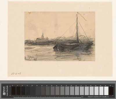 Gezicht op Haarlem van het water door Johannes Gijsbert Vogel