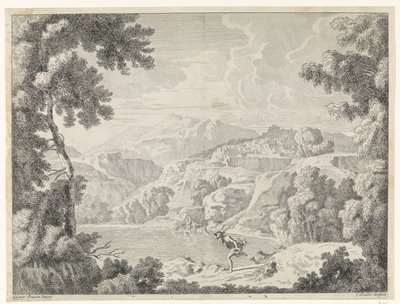 Actaeon wordt door de badende Diana in een hert veranderd door Johannes Glauber