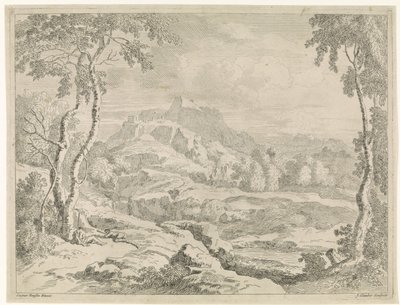 Landschap met herders Landschappen naar Gaspar Poussin door Johannes Glauber