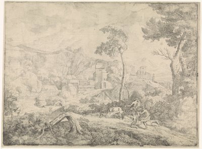 Drie herders in een storm door Johannes Gottlieb Glauber