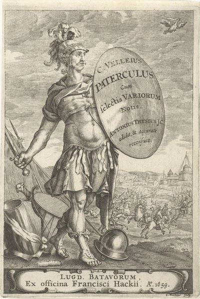 Romeinse krijgsman voor een slagveld door Johannes Hackius