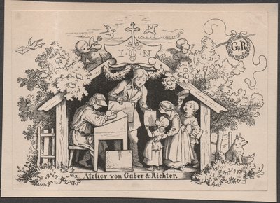 Studio door Gaber & Richter door Johannes Heinrich & Gaber August (1823 1894) Richter