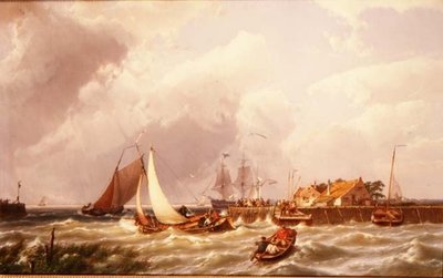 De Havenmond door Johannes Hermann Barend Koekkoek