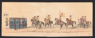 Historische optocht door studenten van de Groningse Hogeschool, 1850 (plaat 1) door Johannes Hermanus van de Weijer