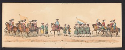 Historische optocht door studenten van de Groningse Hogeschool, 1850 (plaat 2) door Johannes Hermanus van de Weijer