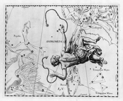 Het sterrenbeeld Andromeda. Plaat uit 