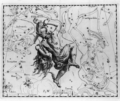 Het sterrenbeeld Perseus. Plaat getekend uit 