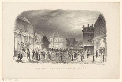 Kermis op de Botermarkt in Amsterdam door Johannes Hilverdink