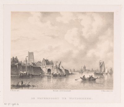 Waterpoort in Woudrichem door Johannes Hilverdink