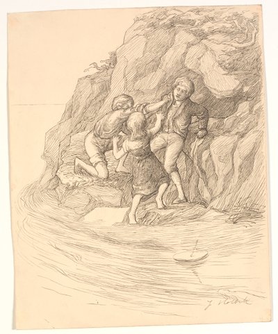 Illustratie voor Alfred Tennyson "Enoch Arden" door Johannes Holbek