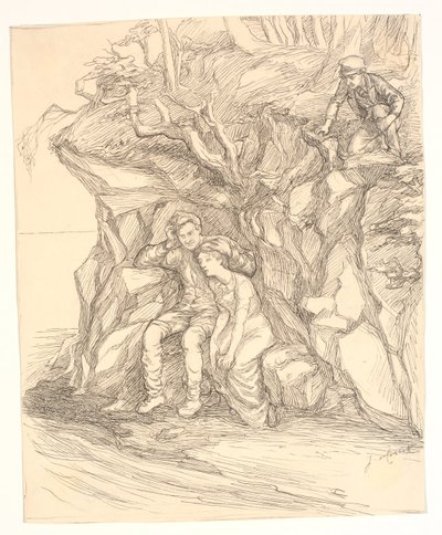 Illustratie voor Alfred Tennyson "Enoch Arden" door Johannes Holbek