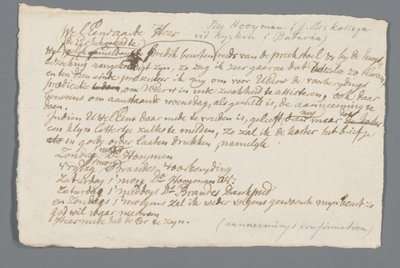 Brief van ds. Hooyman aan Jan Brandes door Johannes Hooyman