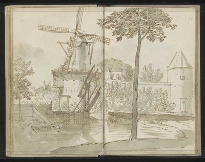 Delftse Molen aan de Spoorsingel door Johannes Huibert Prins