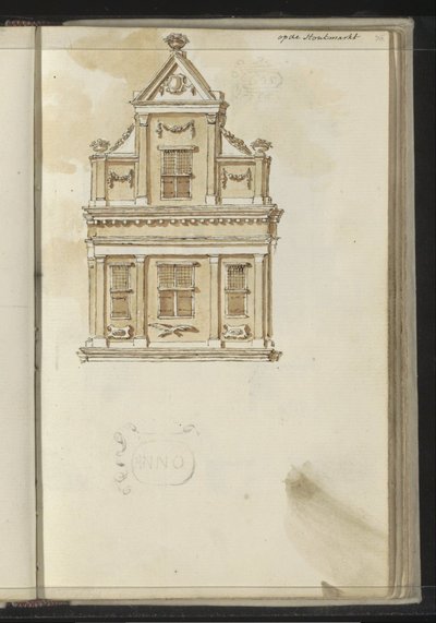 Gevel aan de Houtmarkt te Haarlem door Johannes Huibert Prins