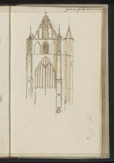 Gevel van de Grote Kerk te Haarlem door Johannes Huibert Prins