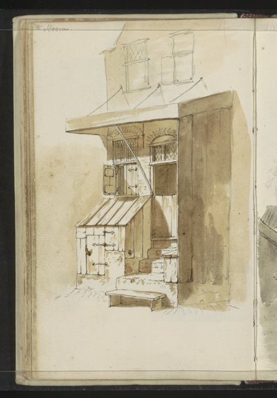 Gevel van een huis met afdak te Hoorn door Johannes Huibert Prins