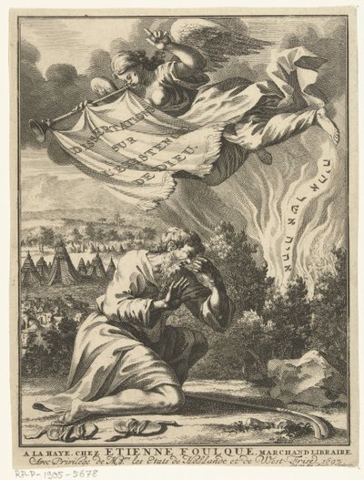 Mozes bij het brandend braambos door Johannes Jacobsz van den Aveele
