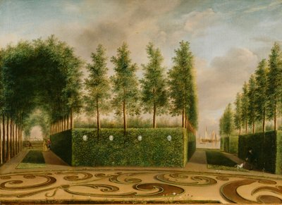 Een Formele Tuin, 1766 door Johannes Janson