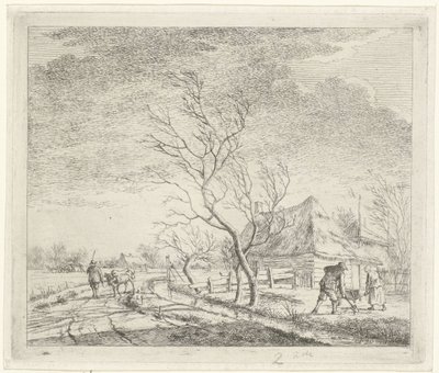 Landschap met boerderij en akker door Johannes Janson