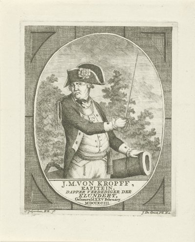 Portret van Joachim Maurits von Kropff door Johannes Jelgerhuis